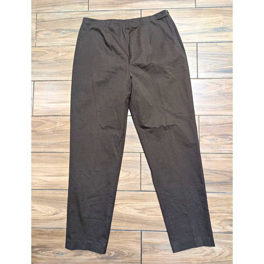 Eddie Bauer Bremerton Fit Pants Womens 18 Tall Brown Stretch Cotton Side Zip